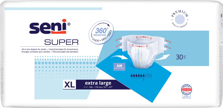 Підгузки для дорослих SENI SUPER extra large. (30 шт.)